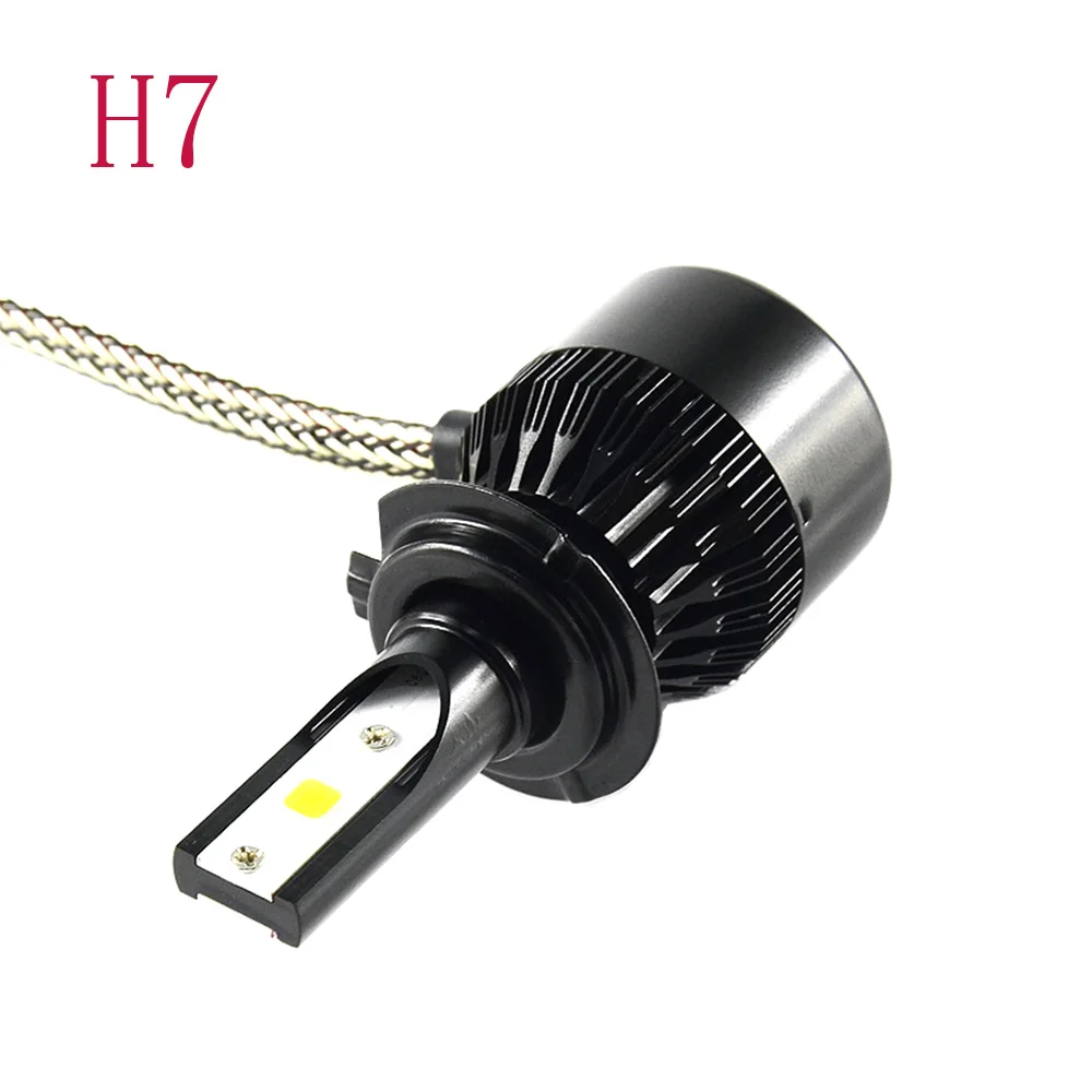 H7 H4 светодиодный головной светильник лампы H1 12V 6000K белый светильник 6400LM 60 Вт 2 шт. пара C6S автомобильные аксессуары H3 9006 9005 H8/H9/H11 для автомобилей