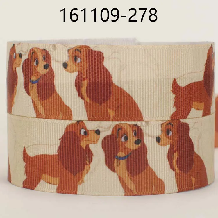 

NEW 50 yards cartoon Lady and the Tramp ribbon printed grosgrain ribbon free shipping