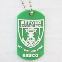 Пользовательские ПВХ собака бирка буквы пусть ваш свет блестит с цепочкой зеленого цвета с милым вашим питомцем высокого качества