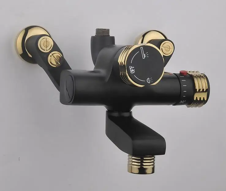 Bathroom faucet shower water mixer tap, Copper Dual handle thermostatic