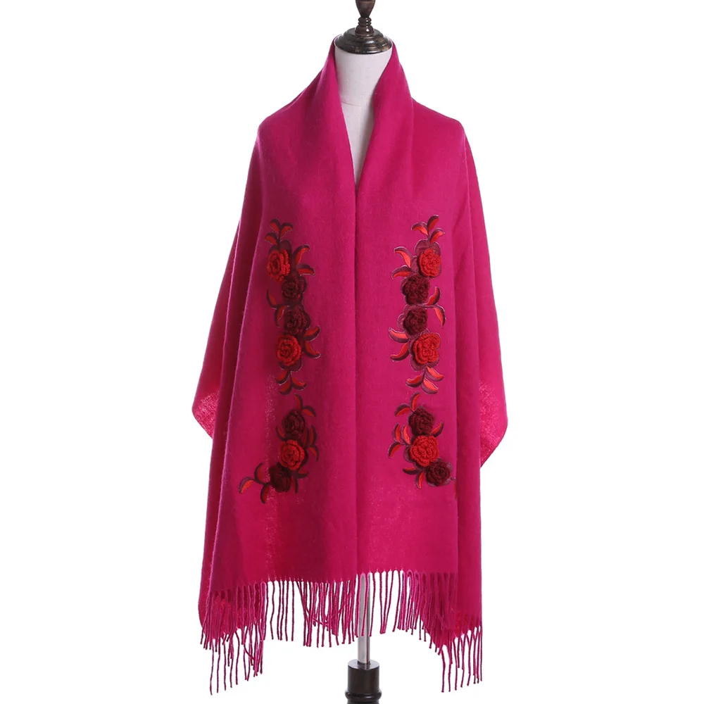 VIANOSI2019, дизайн, шерсть, шарф для женщин, зимние шарфы, высокое качество, ручная вышивка, шаль, Брендовое пончо, модная накидка VA205 - Цвет: 06