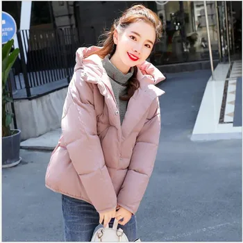 

Women Winter Jacket Fashion Women Coat Parka Female Hooded Bread Jacket High-Quality Warm Wadded Outwear 2019 new G102