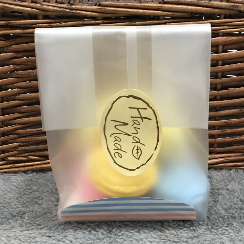 100 Cellophane Scrub Cookie Bag / For Gift Bakery Macaron Packing Packaging / Christmas