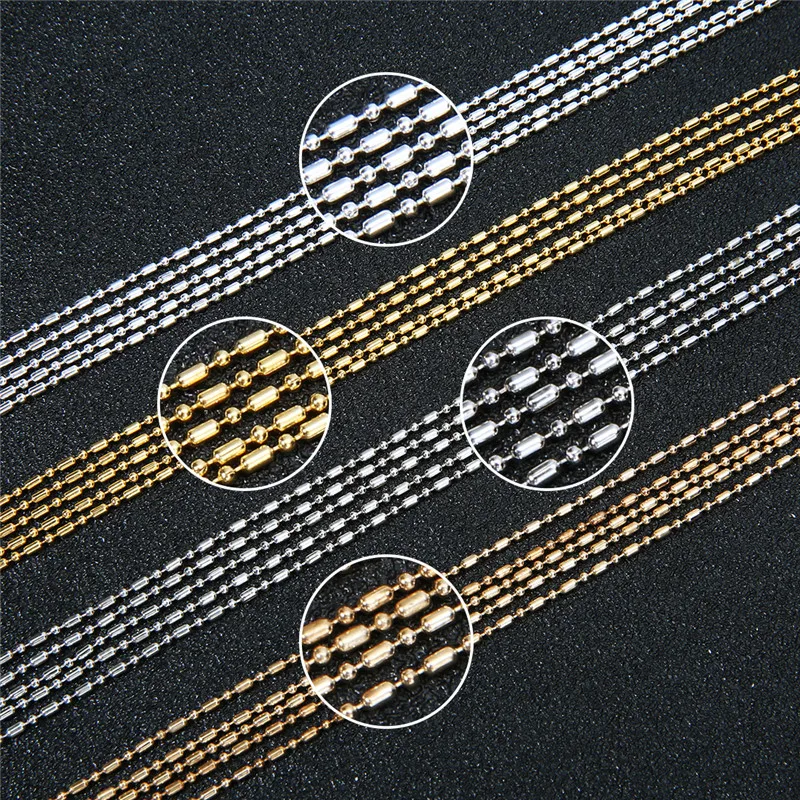 

5m/lot Dia 1.5mm Ball Chains Bulk For Diy Iron Metal Kc Gold Silver Color Necklace Chains Lot Findings Jewelry Making Supplies