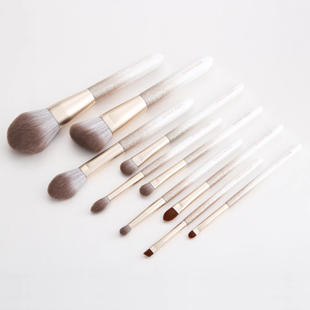 

ENZO KEN 10 pcs Makeup Brushes Set Powder Foundation Eyeshadow Cosmetics Soft Synthetic Hair Make Up Brushes