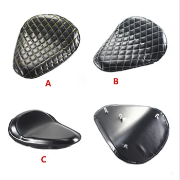

Motorcycle Black Leather Retro Solo Driver Seat Saddle Seat Pad For Dyna Forty Eight Heritage Softail Chopper Old School