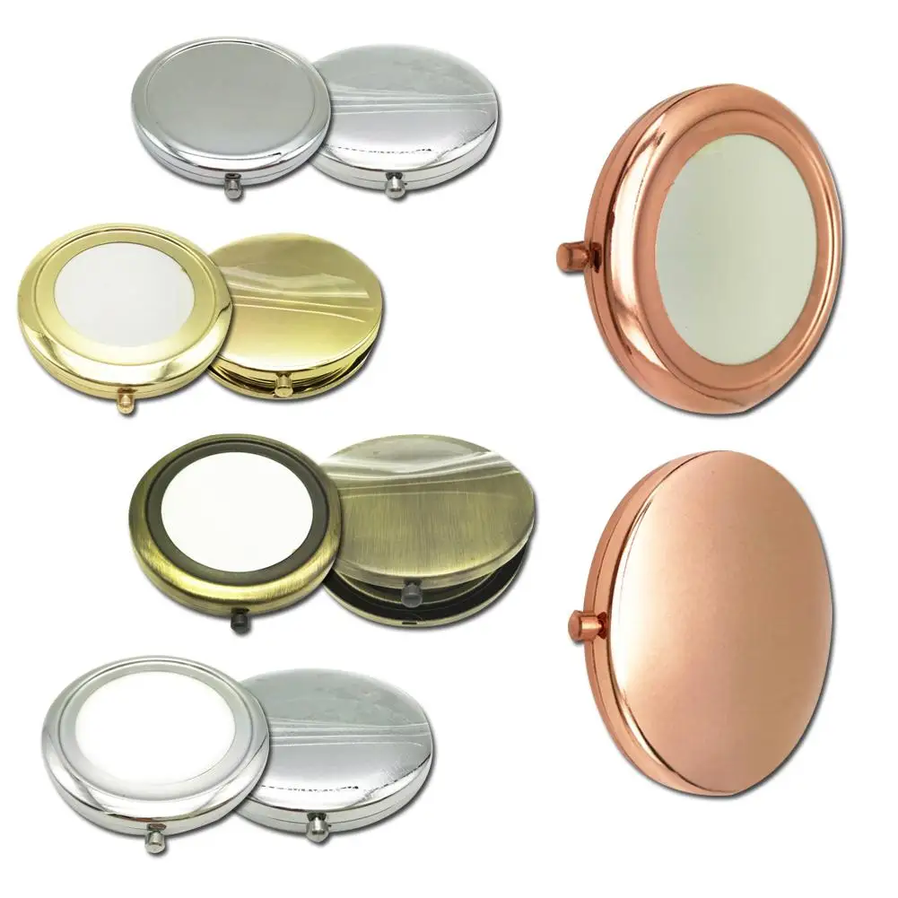 1 шт. новое зеркало для макияжа портативное одноцветное металлическое круглое косметическое средство для макияжа модное всплывающее двустороннее карманное зеркало