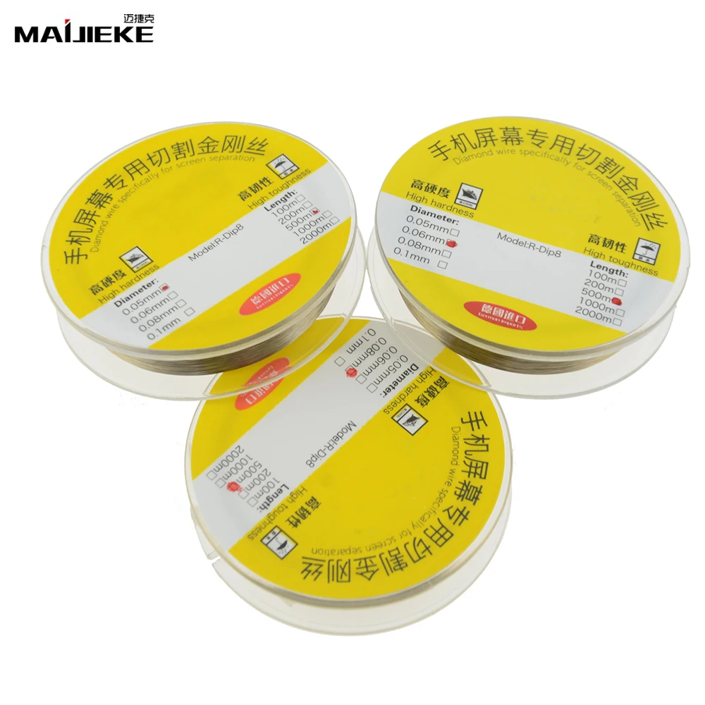 

004 005 006 008 100M High Quality Mobile Phone Screen High Hardness Special gol Wire Cutting Line LCD Screen Separation