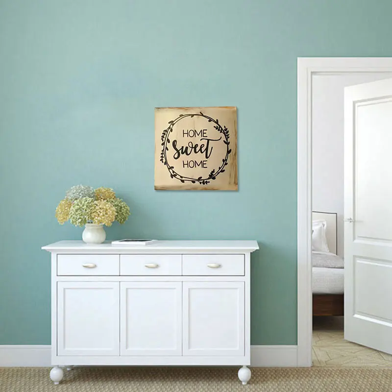 

Nordic Creative Wood Plaques Home Sweet Home Wine Cabinet Vintage Farmhouse Style Sign Wall Decorative Rustic Wood Sign