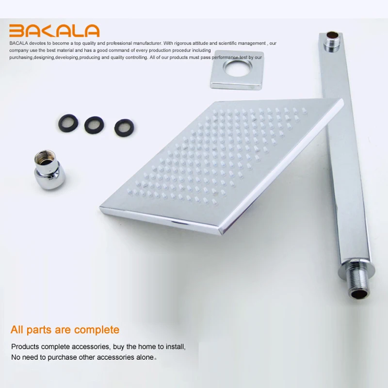 Brand New 8 10 12 Inch Wall Mounted Bathroom water shower head colour changing Square led rainfall shower head+ Shower Arm-in Shower Heads from Home ... Brand New 8 10 12 Inch Wall Mounted Bathroom water shower head colour changing Square led rainfall shower head+ Shower Arm-in Shower Heads from Home ...