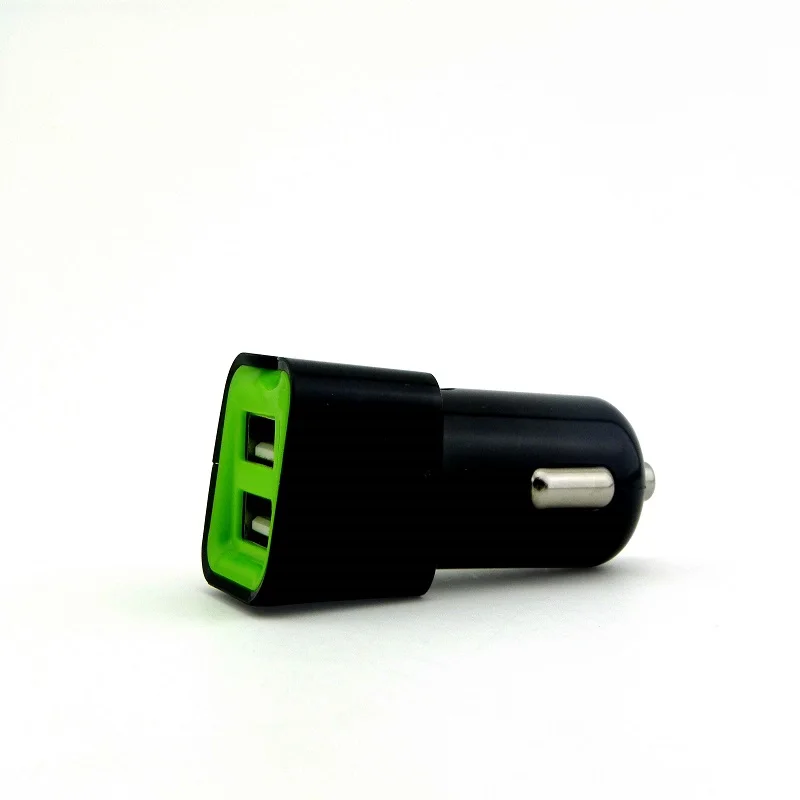 

2.4AMP Dual USB Car Charger Output Fast Charge with White LED Lght Smart Tips For iPhone Samsung Mobile Android Phone