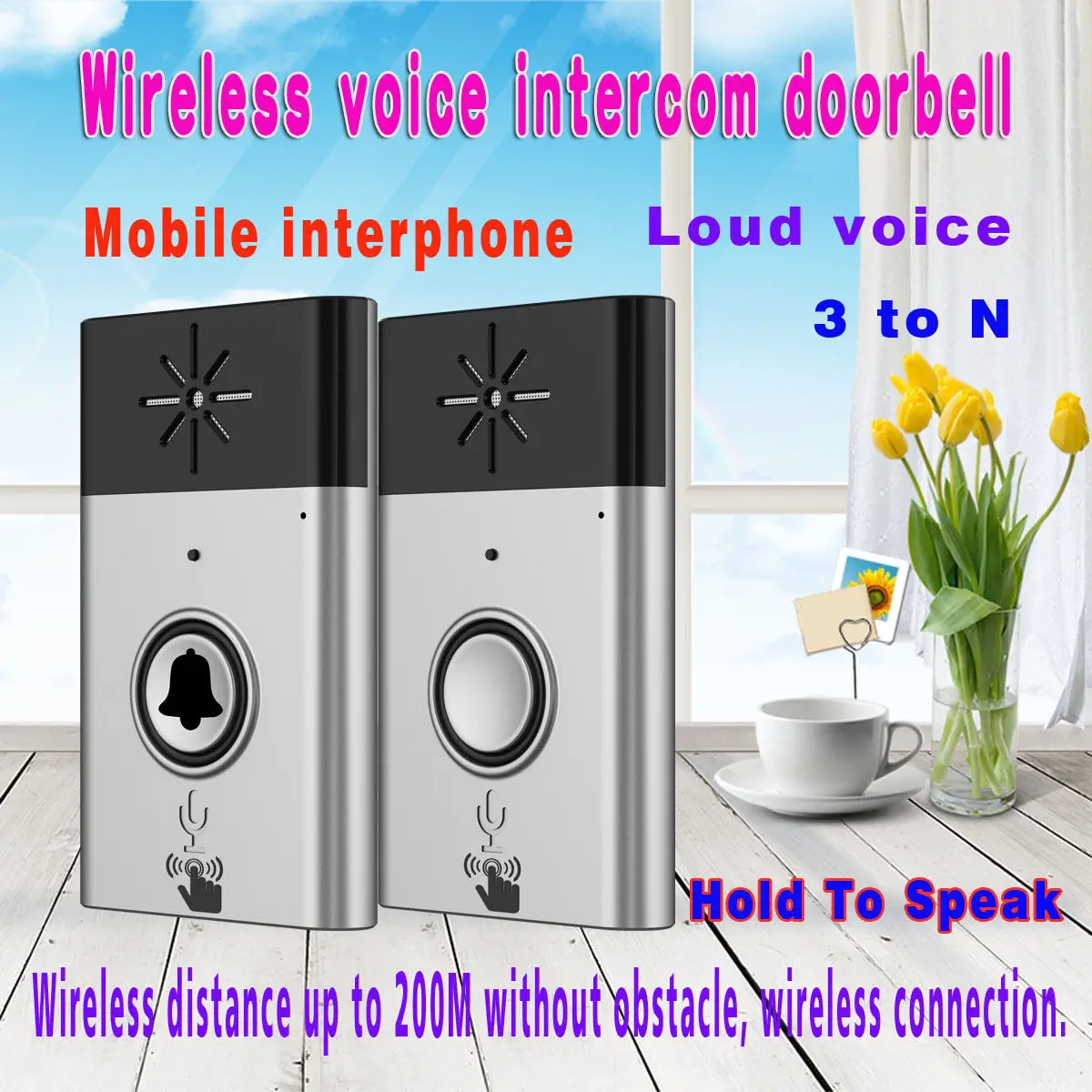 

Safurance Portable Intelligent Wireless Smart Talk Back Doorbell Voice Intercom Door Bell Home Security Safety Control