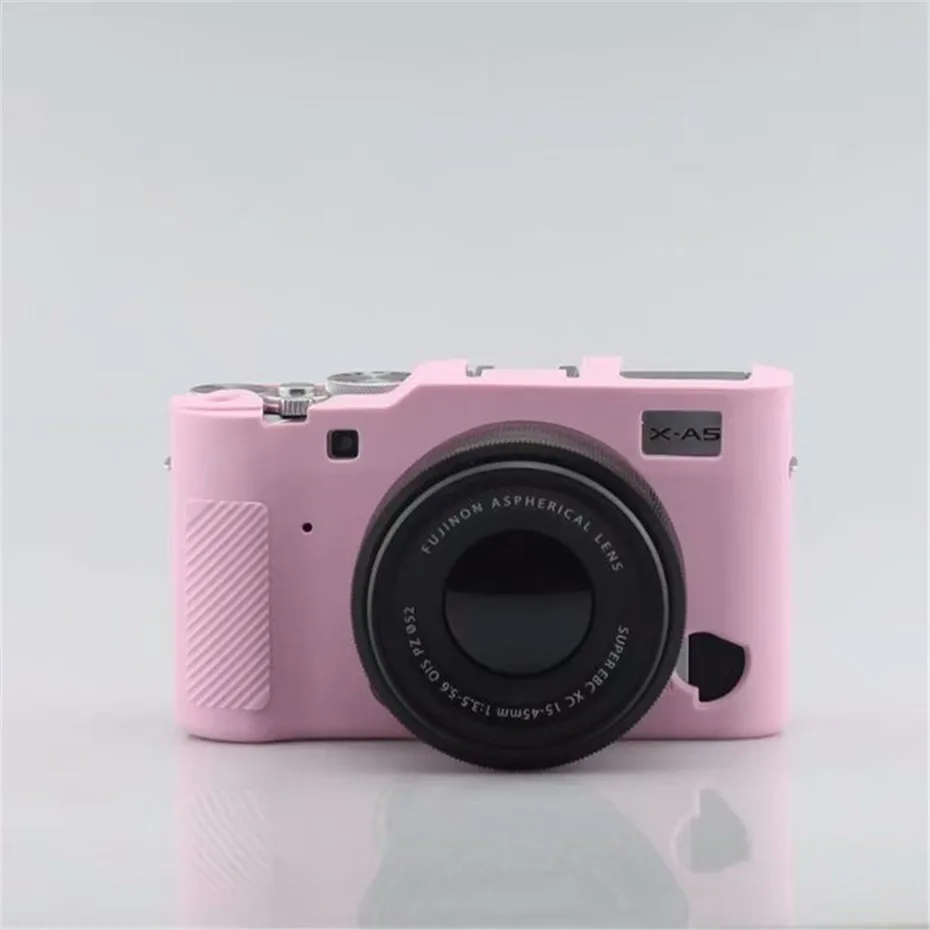 Мягкий силиконовый чехол для камеры Fuji XA5 Fujifilm XA-5 Pretective резиновый чехол для Fujifilm XA5 X-a5 - Цвет: Pink