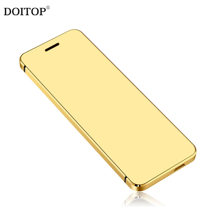 

DOITOP Ultra thin Luxury Metal Body Bluetooth Dialer FM MP3 MP4 Music Video Player Smart Phone Dual SIM Card Mini Mobile Phone A