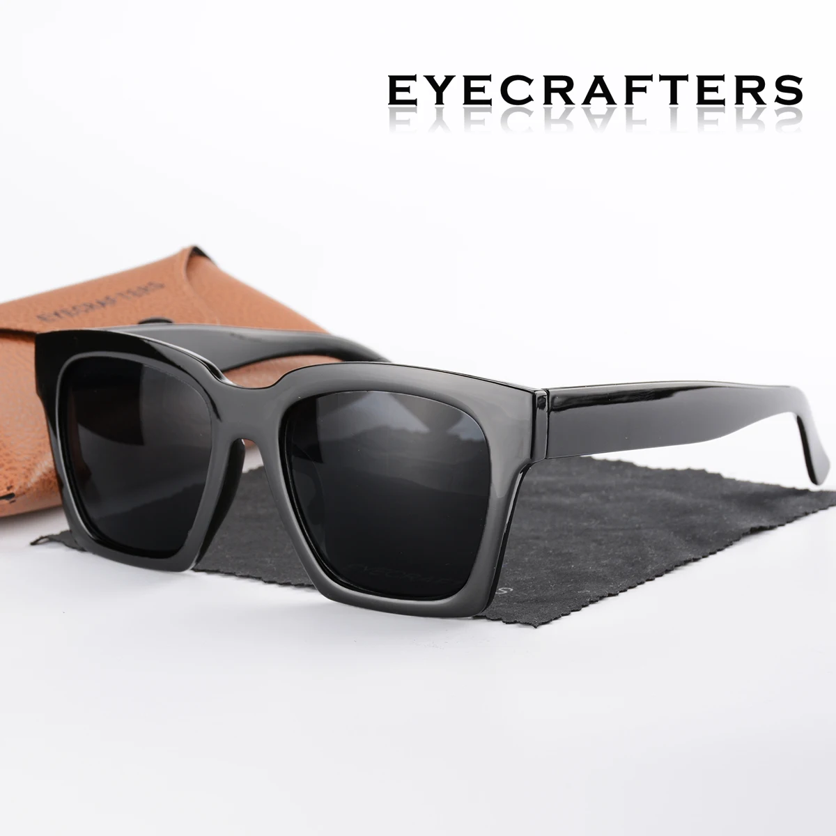 

Eyecrafters Brand Designer Fashion Female Luxury Womens Sunglasses Retro Vintage Ladies Square Mirrored Eyewear Shades Black