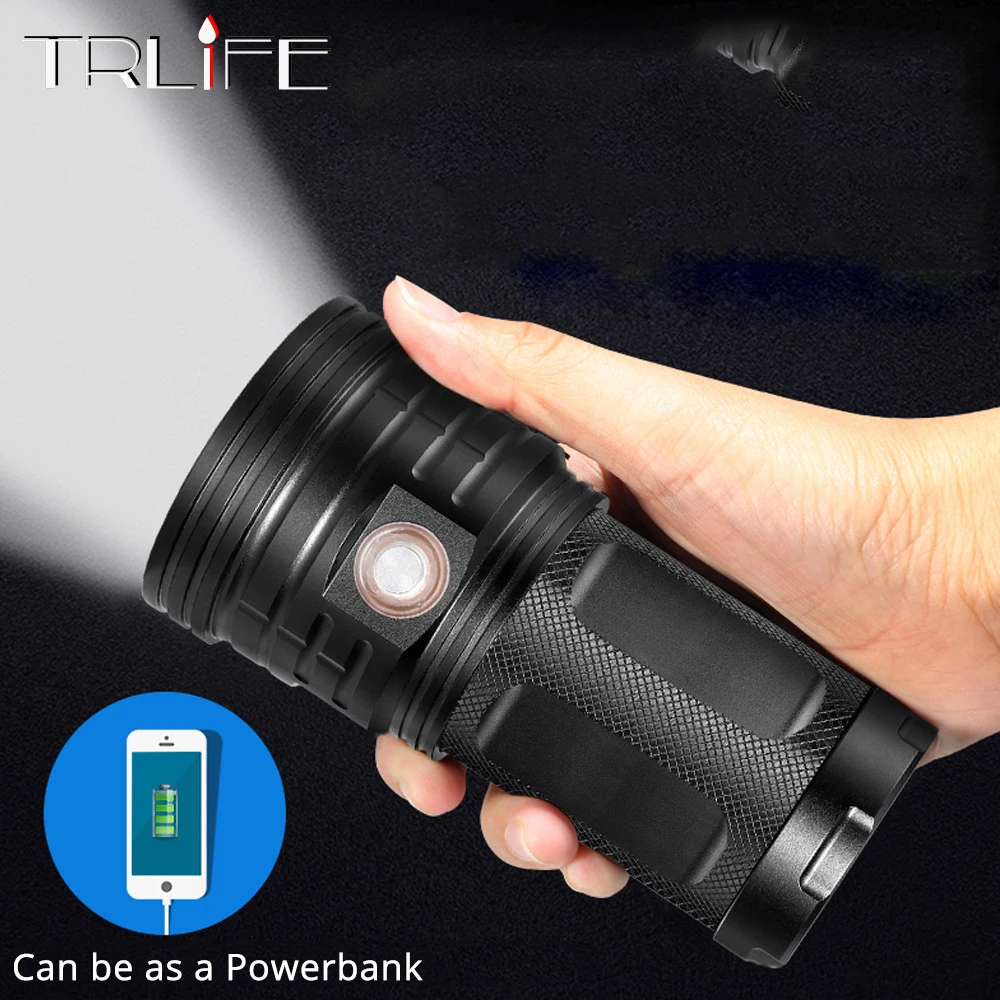  Ultra Powerful LED Searchlight 18*T6 LED Flashlight Torch Lanterna 3 Modes USB Charging Lamp Portab - 32954226430