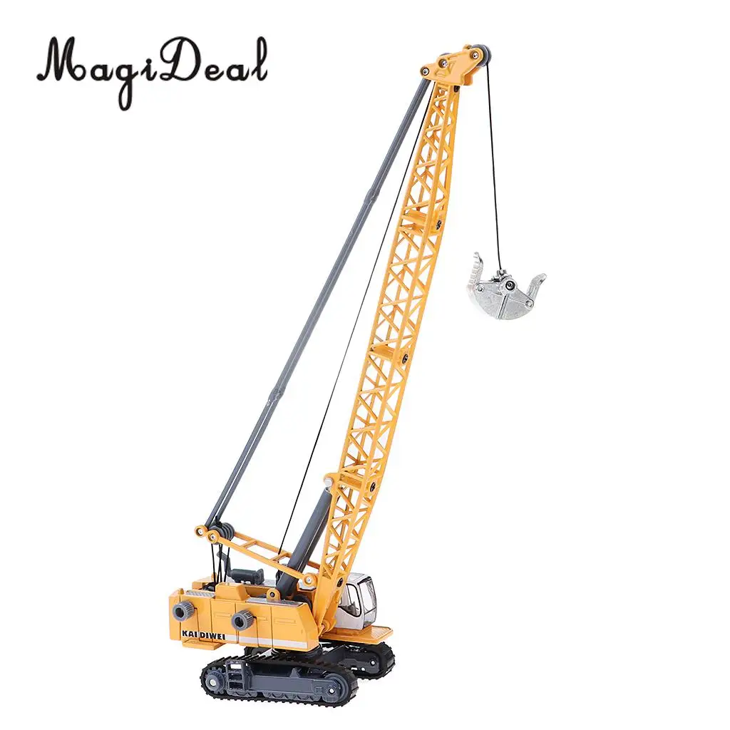 1:87 Tower Crane Excavator Diecast Construction Equipment Vehicle Model Toy for Children Kids Birthday Gift