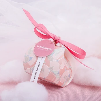 

30pcs Candy Box Sweet Pink packaging paper boxes wedding gift box with handles baby shower chocolate favor Event Party Supplies