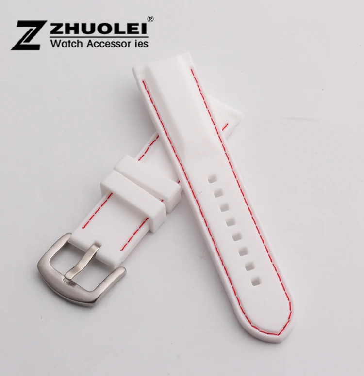 Watch band 22mm White New Mens Silicon Rubber Waterproof Divers Watch Strap Band Free Shipping Watch band 22mm White New Mens Silicon Rubber Waterproof Divers Watch Strap Band Free Shipping