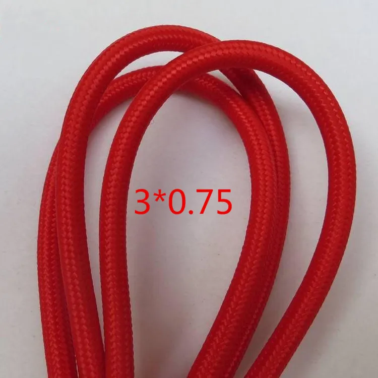 10m lot 3 cores colors fabric wire 30.75mm cable retro textile w (8)