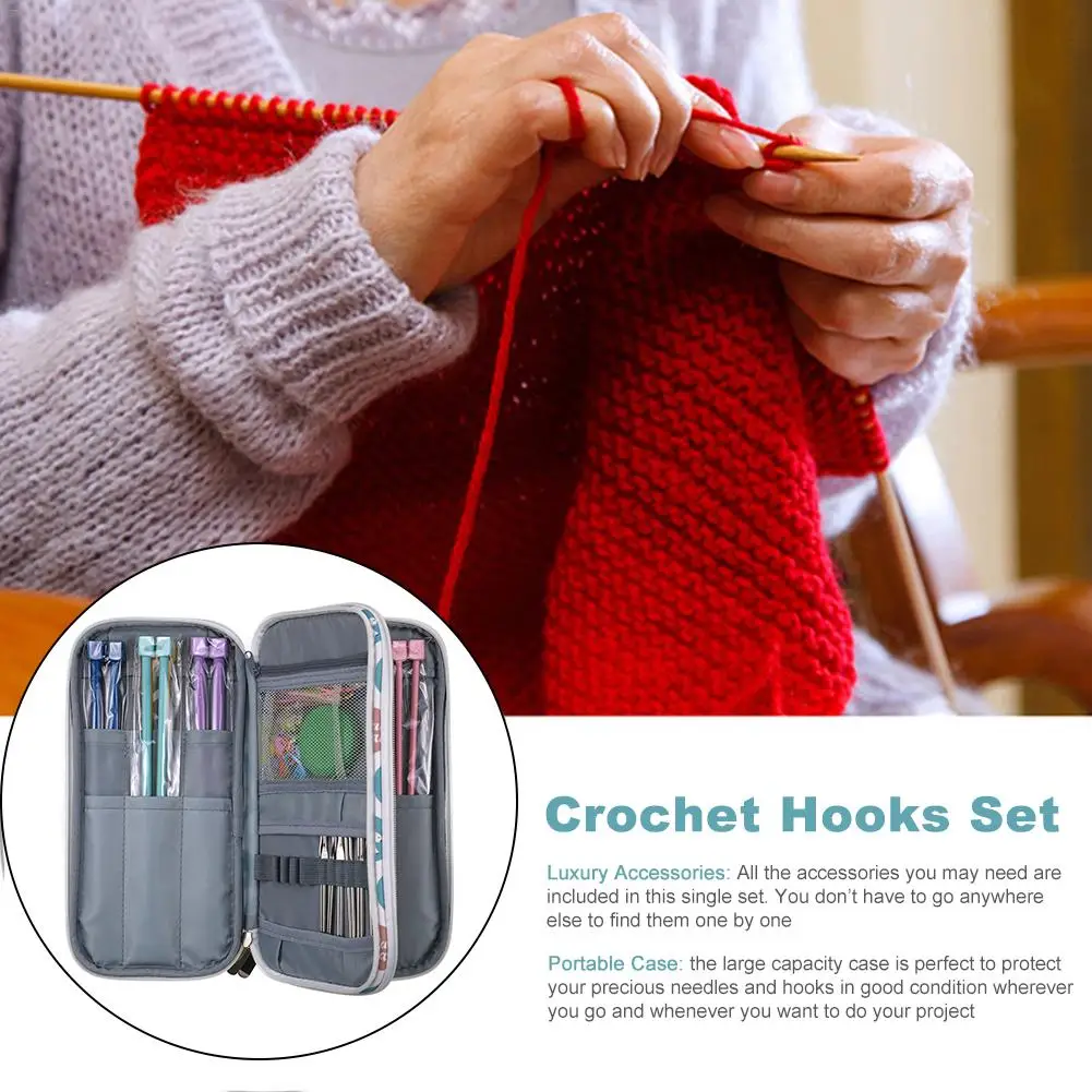 

DIY Knitting Crochet Hook Set With Storage Cases Ergonomic Handles For Extreme Comfort Smooth Knitting Needles For Home