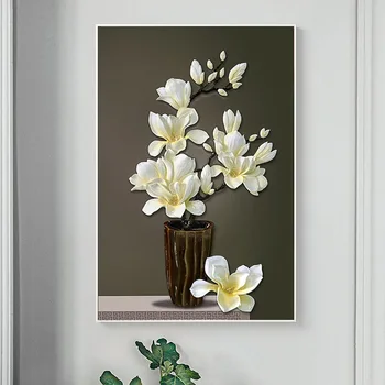 

White flower Diy 5d full diamond painting mosaic Daimond painting decorative Diamond Embroidery for home decoration
