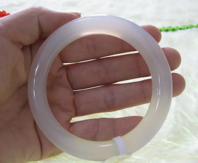 

VERY FINE RARE NATURAL WHITE JADEITE JADE BRACELET BANGLE 59MM a 5.19