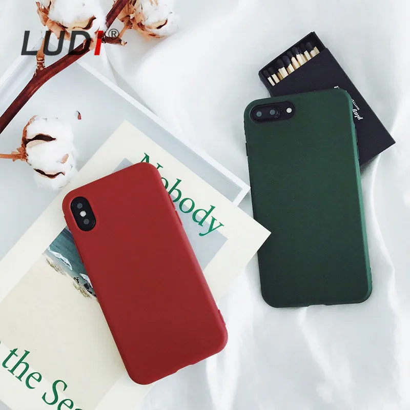 Высококачественный темно зеленый чехол LUDI для iPhone X/XS/XR/MAX/8/7/7plus/6/6S/6plus/8plus мягкий pro