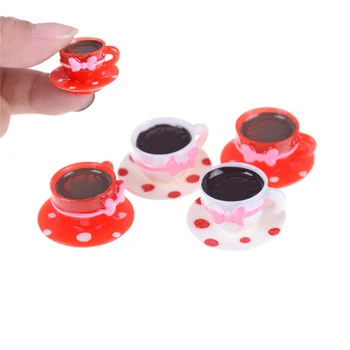 

2Pcs Dollhouse Miniature Coffee Cup Tea Pot For doll Kitchen Room Food Drink Home Tableware Decors Kitchen Doll Accessories