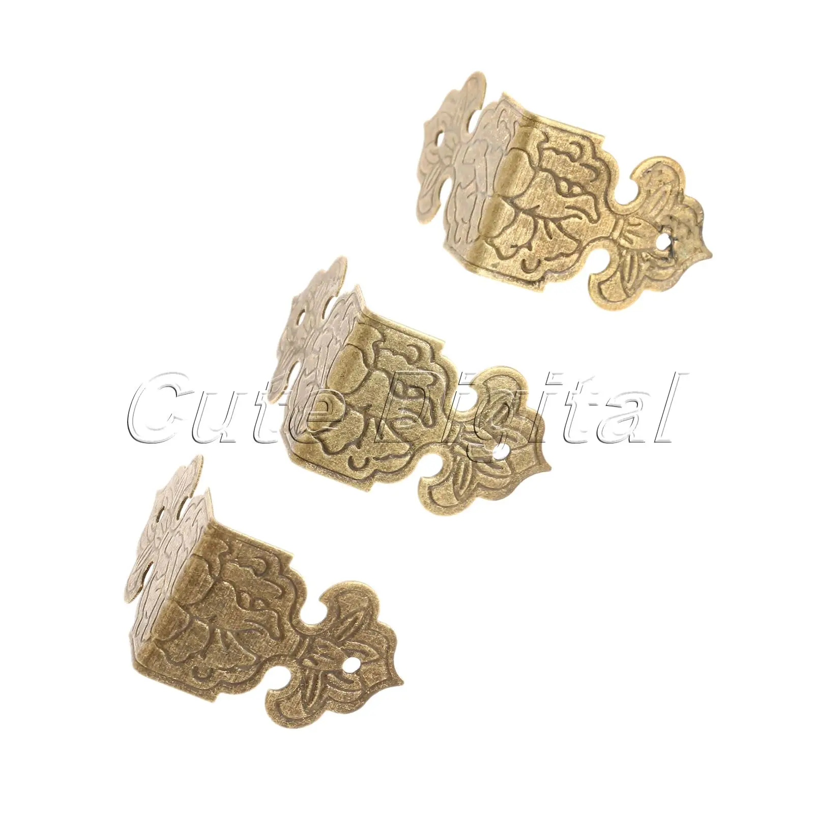 12pcs Iron Bronze/Golden Decorative Corner Brackets Jewelry Chest Gift Wood Box Edge Corner Protector Furniture Fittings 25x25mm