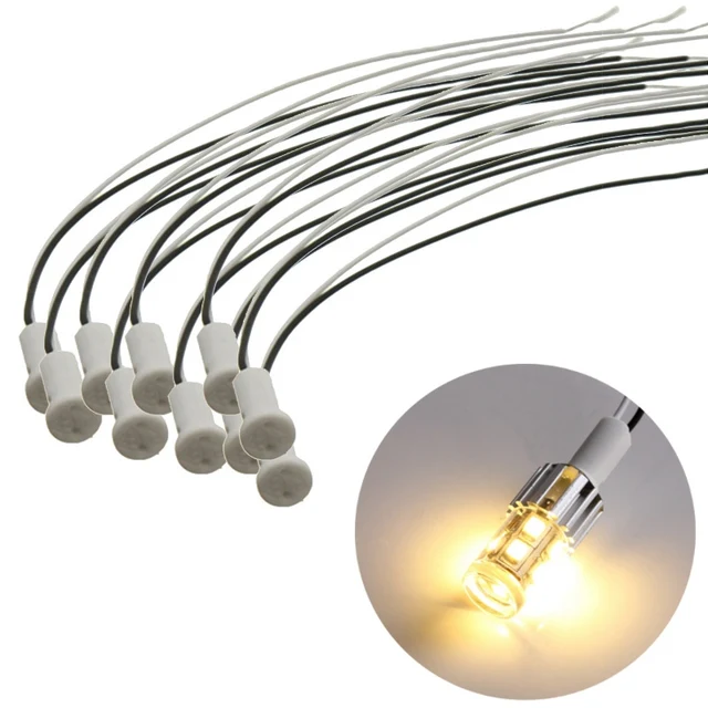 5pcs G4 Ceramic Head Led Halogen Light Lamp Bulb Socket Base 5pcs G4 Ceramic Head Led Halogen Light Lamp Bulb Socket Base Holder Connector 18cm 12v