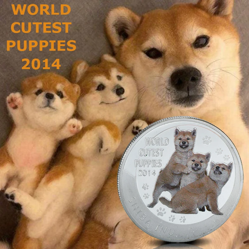 Us 275 45 Offwr World Cutest Puppies Series Customized Animal Shiba Inu Challenge Coin Cute Colored Silver Plated Coin For Mothers Day In