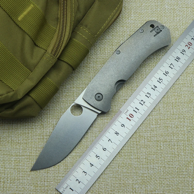 

C186 flip folding knife ball bearing D2 blade titanium handle outdoor camping multi-purpose hunting EDC tool