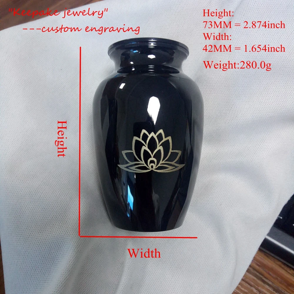 LKJ0427 Custom Engraving Lotus Flower Cremation Mini Jar Human Ashes Holder Memorial 316L Stainless Steel Funeral Urns Casket | Украшения и