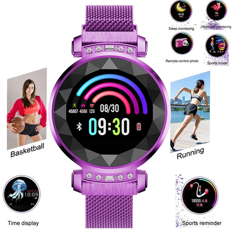 

Women Lady Smart Wristband Waterproof Heart Rate Blood Pressure Smart Bracelet Fitness Tracker Smart bracelet band Female Girl