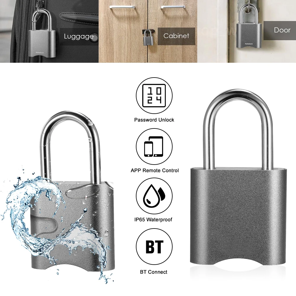 Wireless Lock Smart BT with Phone APP Password/BT Connection Unlock No Keyhole Keys Design Safe for Home Security | Безопасность и