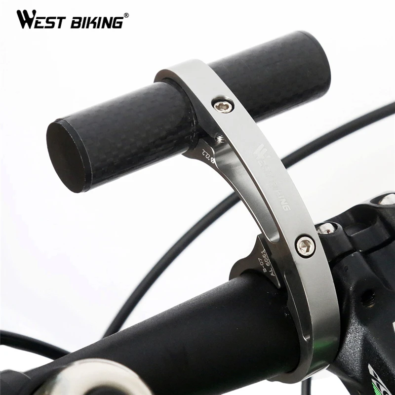 WEST BIKING Bike Handlebar Extension Bicycle Computer Bell Bracket Carbon Fiber Alloy Holder Mount Cycling Light Handle Bar