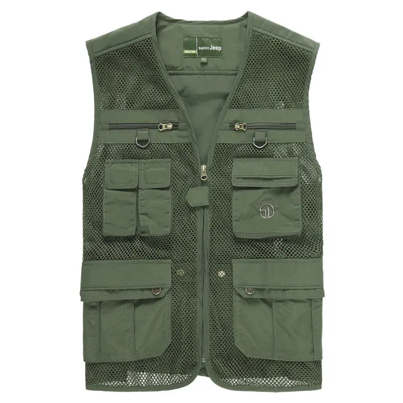 Hiking Vest With Pockets Men's Causal Vest Net Vest Pockets Design Mesh