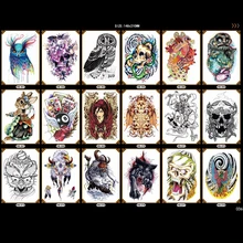

easy to stick cruel men tattoo last long large arm art makeup eagle wolf skeleton poker pattern adult temporary tattoo stickers