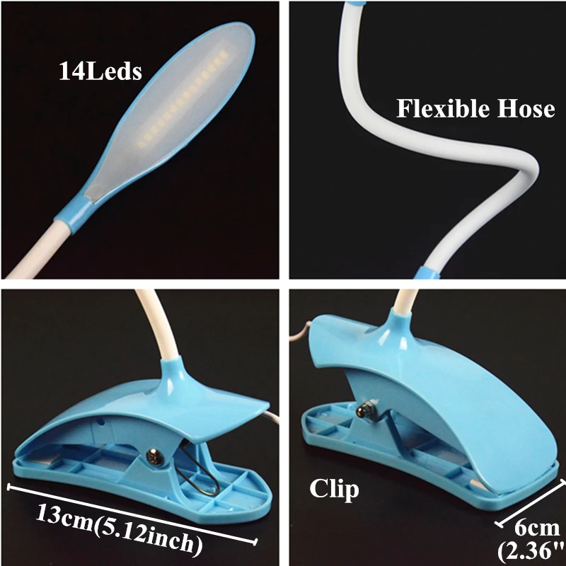  AIFENG USB Led Table Lamp Eye Protect Clip Reading Table Light Flexible Hose Led Study Desk Lamp Be