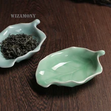 1 шт. WIZAMONY Longquan Celadon чайный держатель, аксессуары для чая, китайский фарфор, 2 цвета, хрустящая глазурь