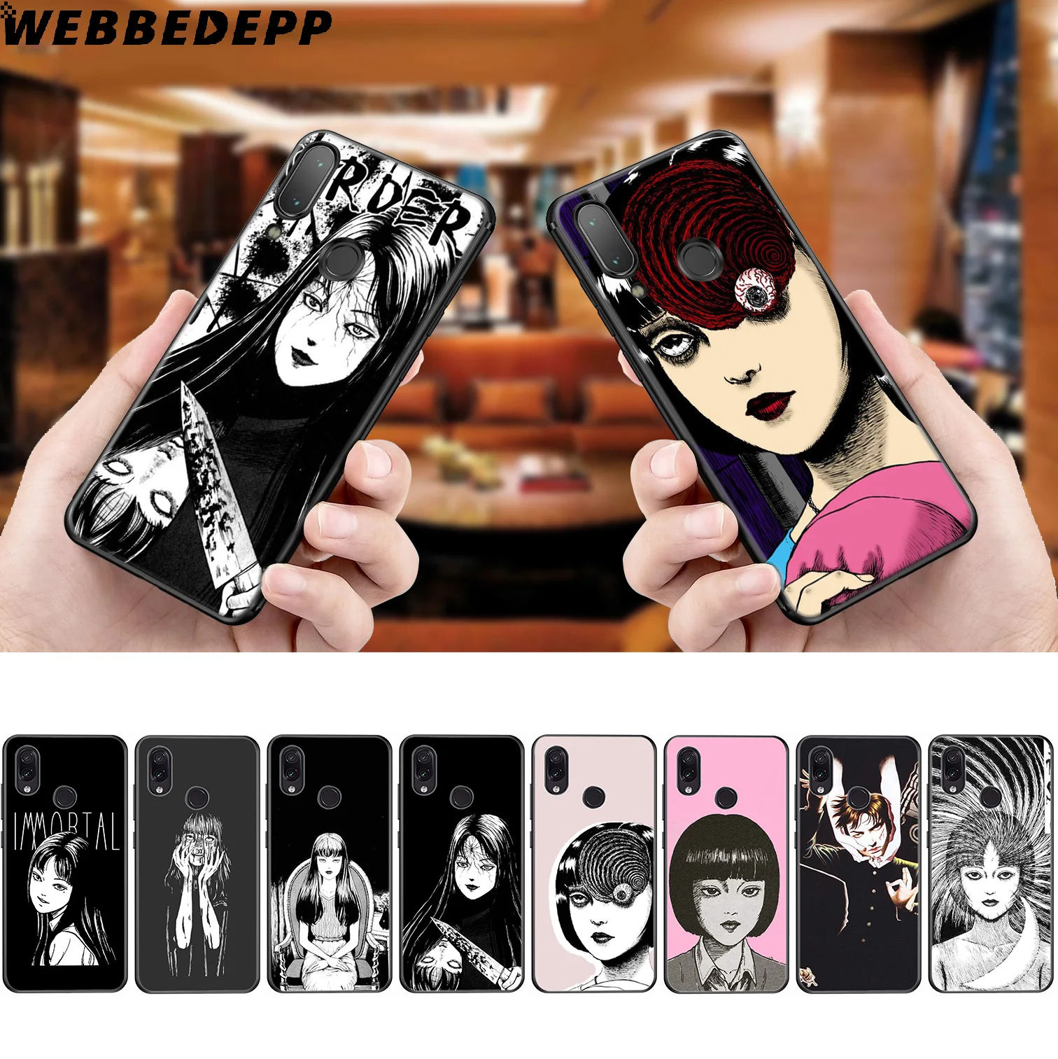 WEBBEDEPP Japanese Horror Comic Soft Case for Xiaomi Redmi K20 7A 4A 4X 5 5A 6 6A S2 Note 8 4 7 Pro Plus Prime |