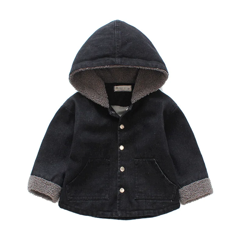 Детская овечьей шерсти пальто осень-зима новый для маленьких девочек куртки с капюшоном модная теплая детская верхняя детская одежда