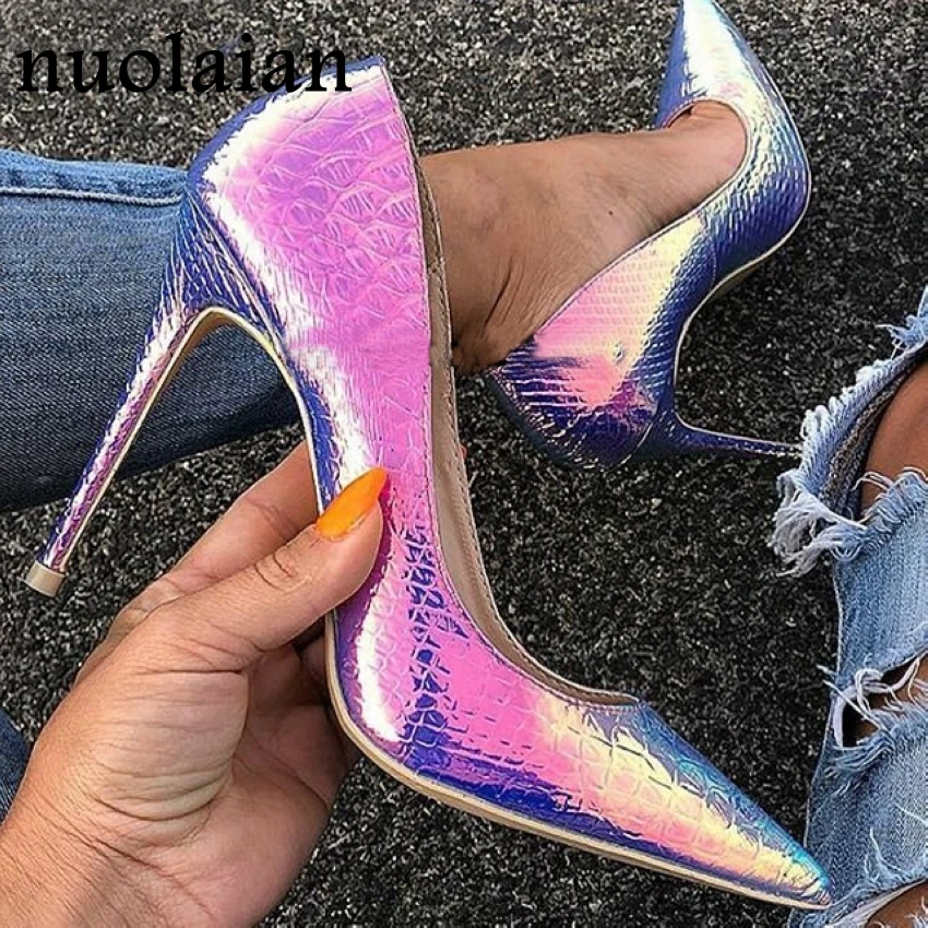 8/10/12CM Womens Pointed Toe High Heels Wedding Party Shoes Woman Platform Pumps Slip On Pump Shoes Ladies High Heel Chaussure