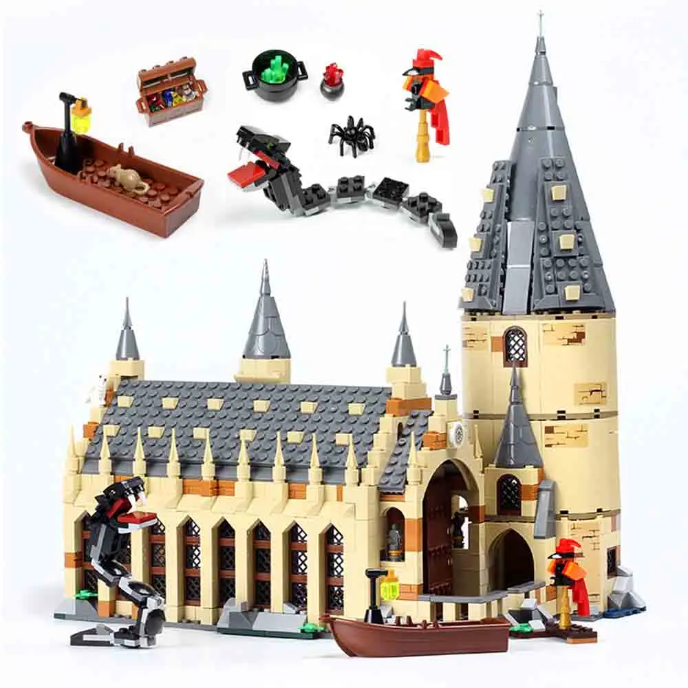 

Lepin 16052 983pcs Compatible Legoing 75954 Hogwarts Great Hall Model Buidling Blocks Bricks Kids Walkie Talkie
