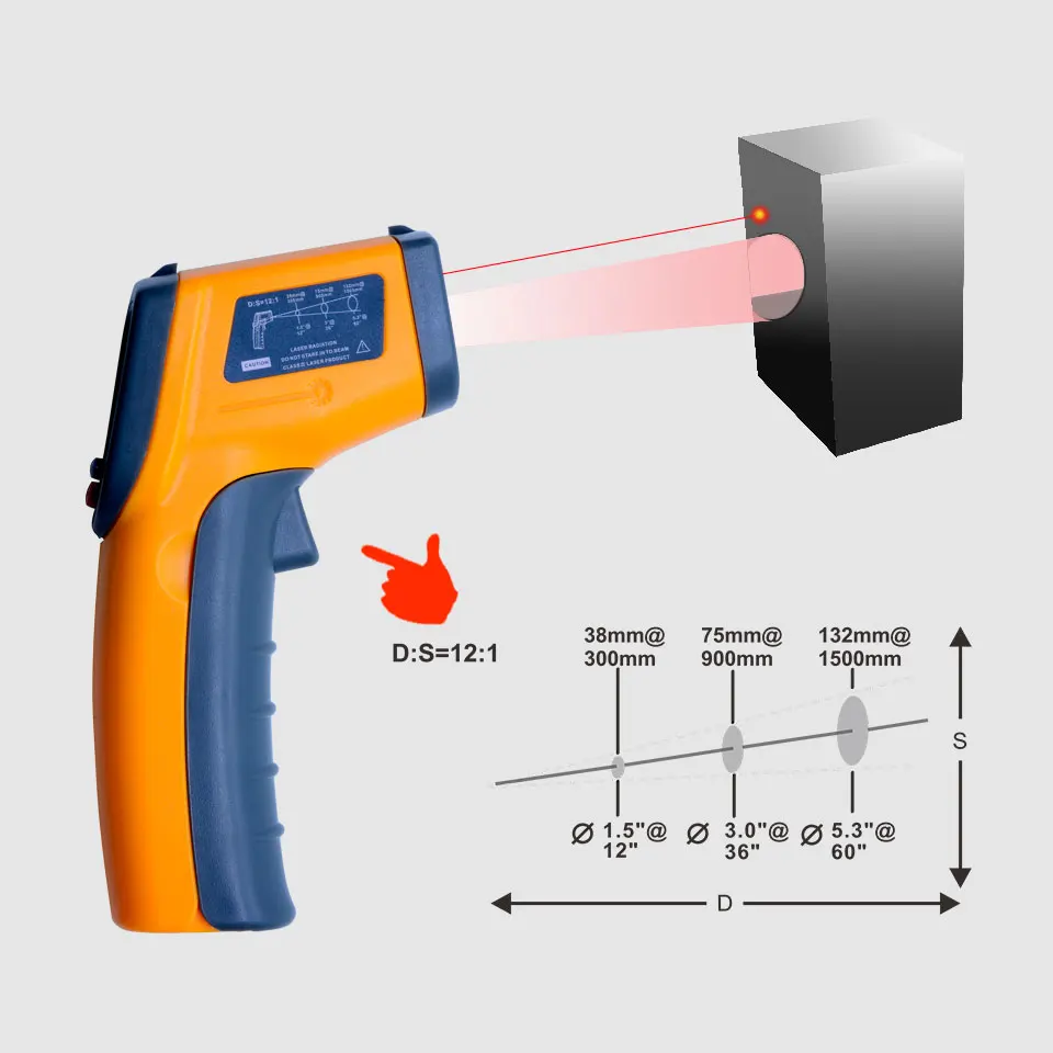 Бесконтактный цифровой лазерный инфракрасный термометр GS320-50~ 360C(-58~ 680F) температурная пирометр ИК лазерная точка пистолет
