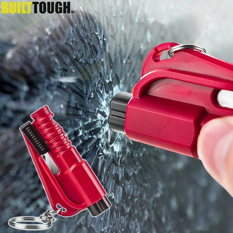 

Xukey Mini Car Emergency Safety Hammer Window Break Rescue Escape Auto Seatbelt Cutter Whistle Multifunction Key Chain Portable
