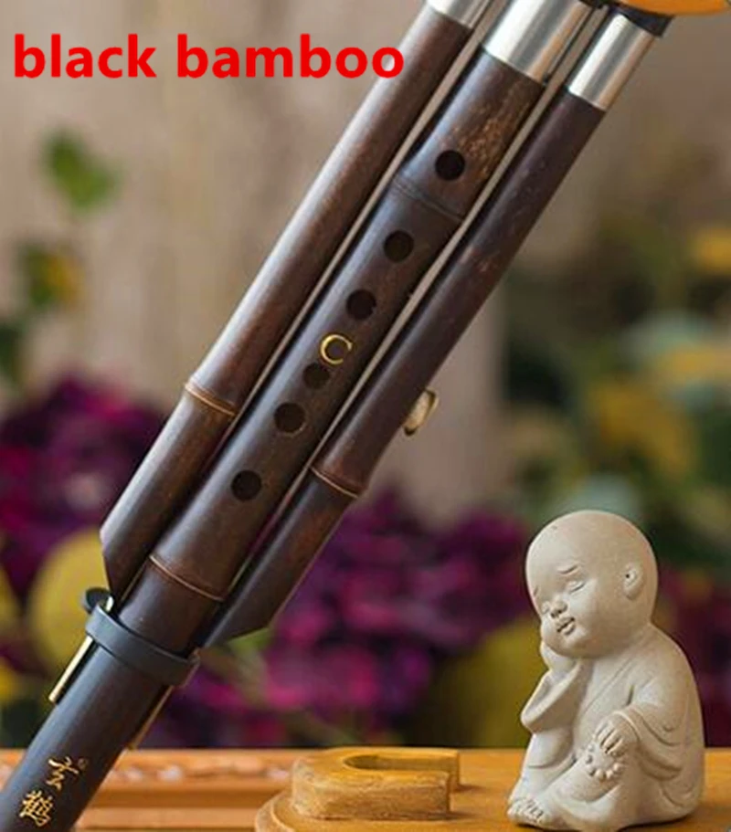 Flauta de Bambu Cabaça de Tom Instrumentos de Música Preta Hulusi Duplo Flauta - bb g f Chave Calabash Folclórica China c - Image 4