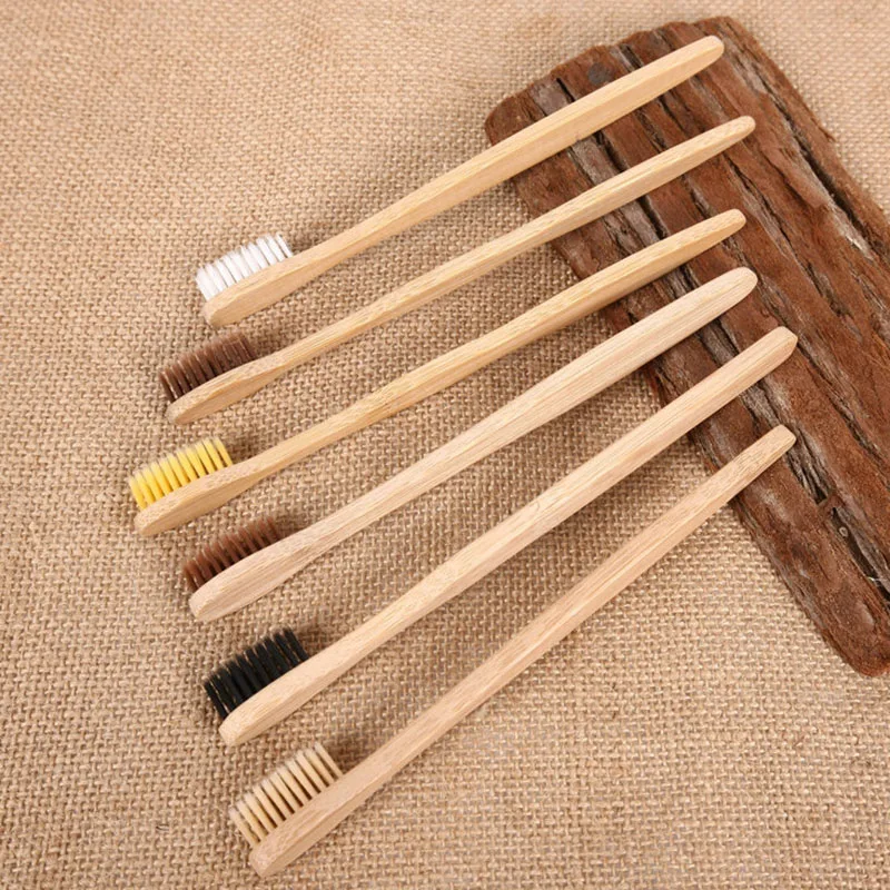 

10pcs/setEnvironmental Bamboo Charcoal Toothbrush For Oral Health Low Carbon Medium Soft Bristle Wood Handle Toothbrush