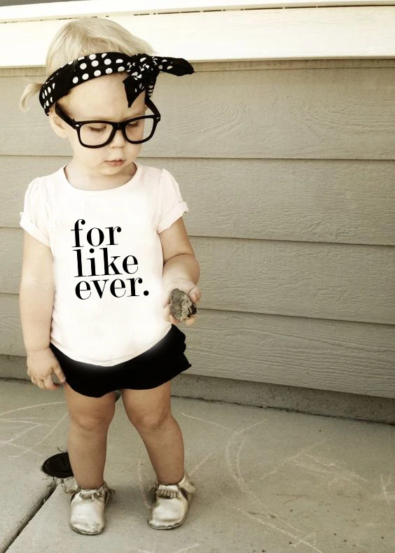 

For Like Ever Slogan T-Shirt for Kids Casual Clothes Children Short Sleeves White Tshirt Boys Casual Blouse Girls Fashion Tee